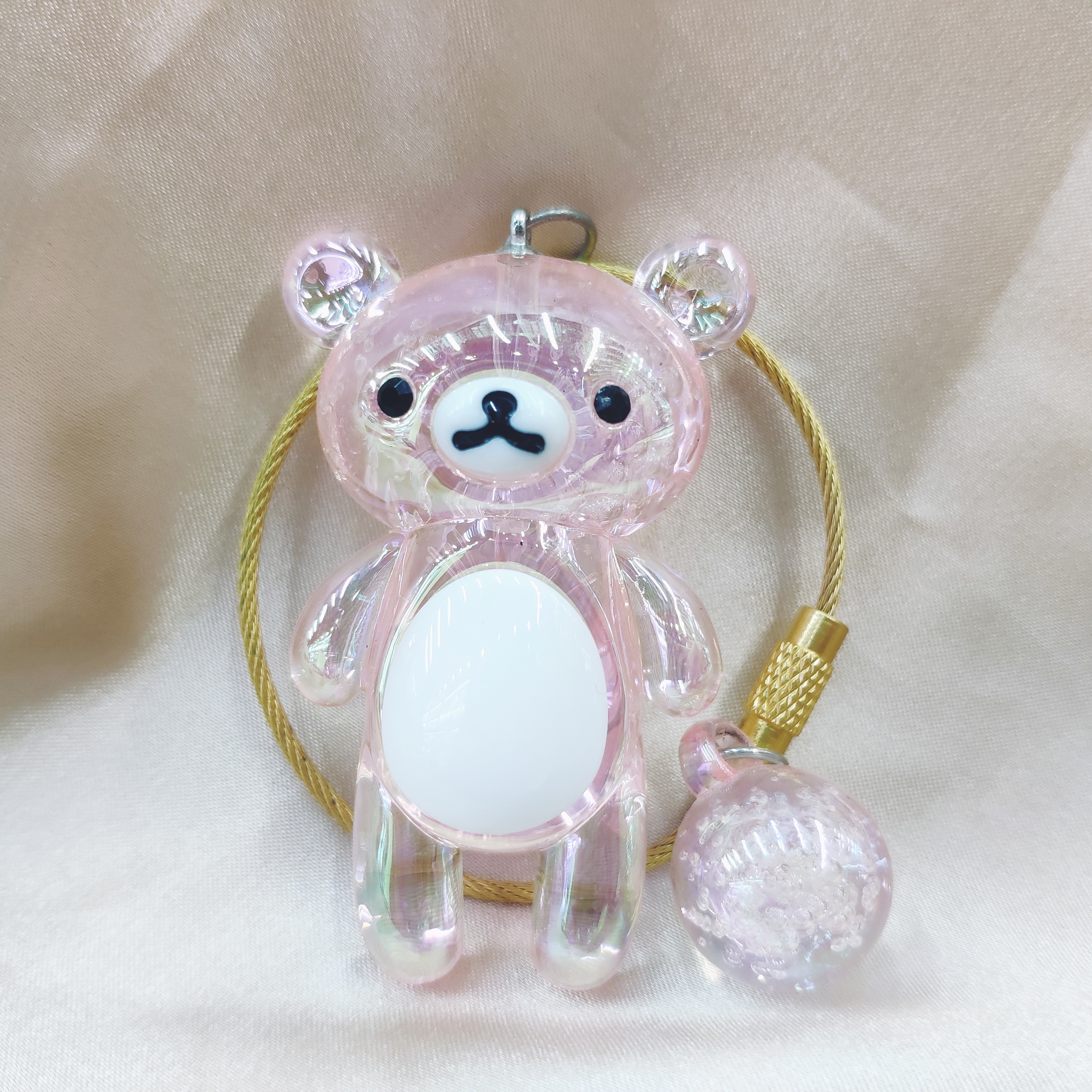 Aizhu jewelry bubble acrylic Brown Bear car keychain pendant Schoolbag cartoon chain backpack lock detail image 7