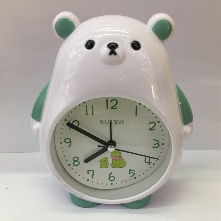 Alarm clock, cartoon bear, gift, hanging clock, clear clock, big characters, cute bedside, children and students details Picture