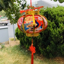 35cm宫廷式灯笼（红花鸟）图案、LED插电版
