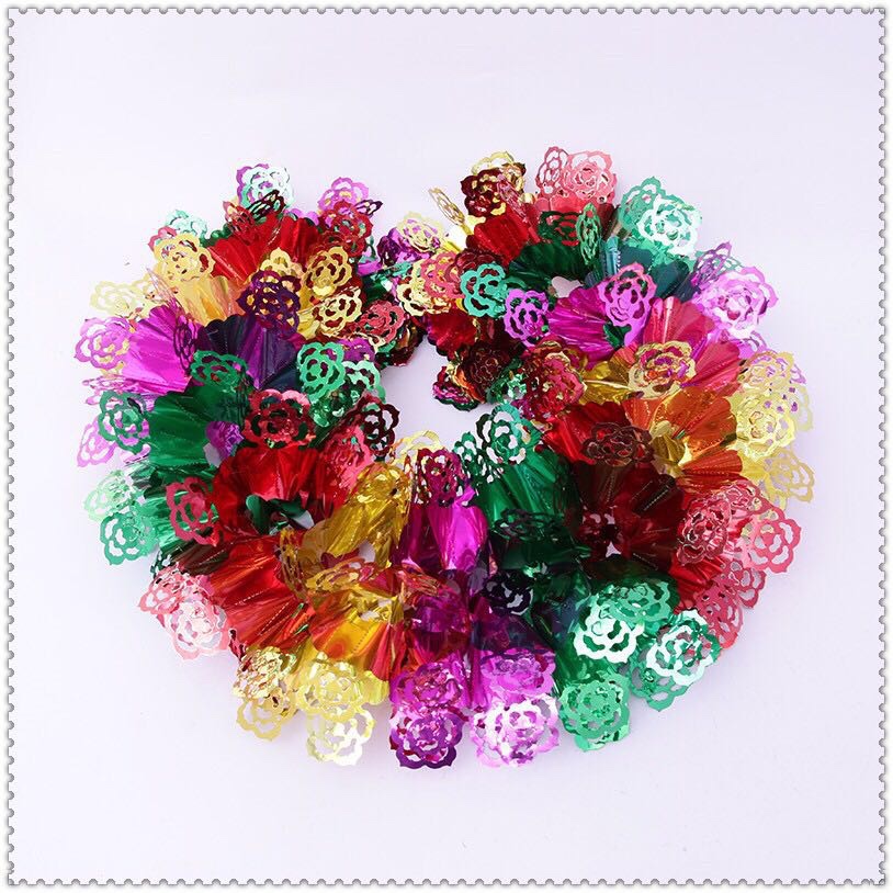 玫瑰花彩带毛条装饰七彩色场圣诞节装饰产品图