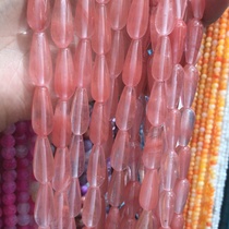 Natural stone watermelon red water drop hairpin head