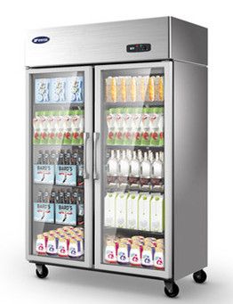 Yindu Large two-door glass commercial refrigerator display cabinet, cold storage cabinet, ordering cabinet, cake cabinet, fruit preservation cabinet