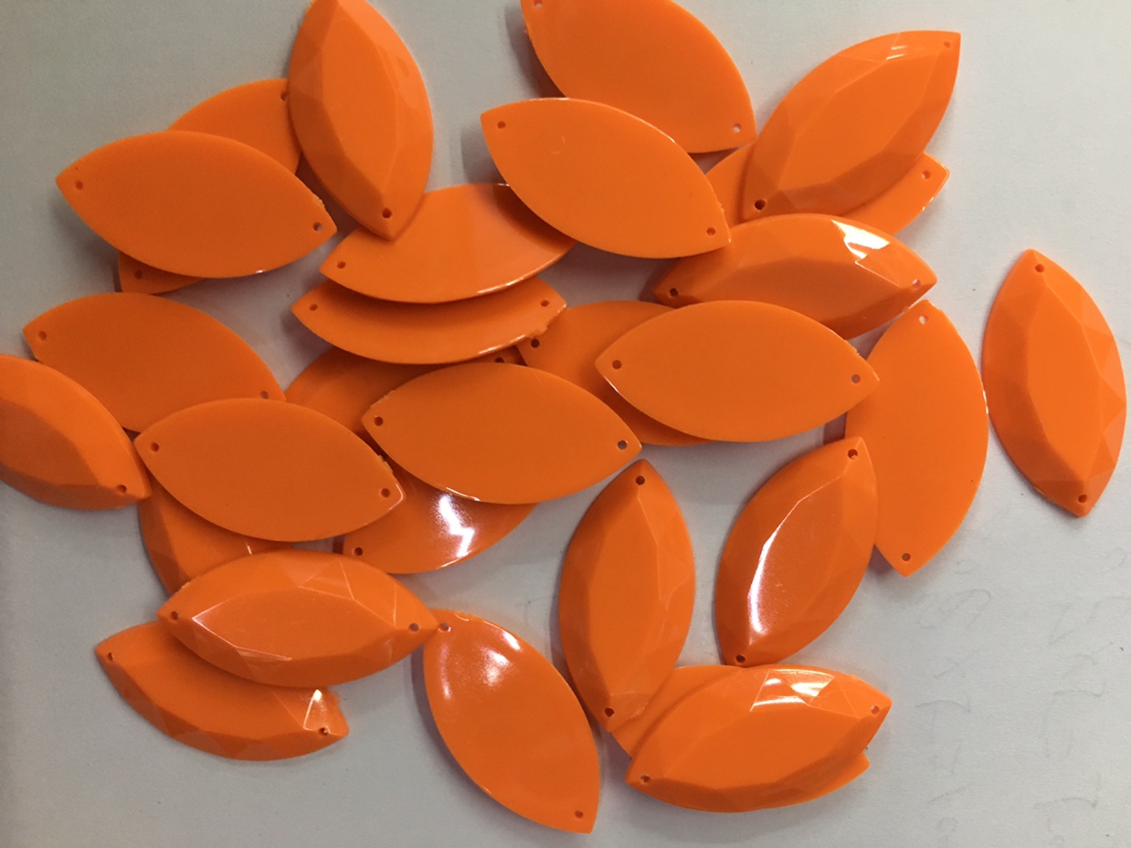 20x40平马眼双孔 台湾压克力 实色 桔黄细节图