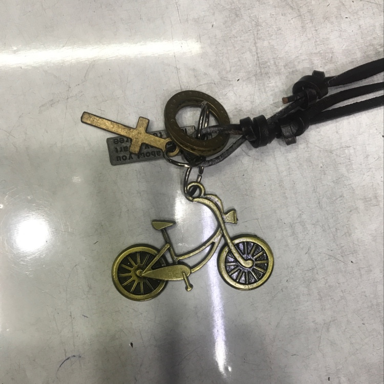 牛皮项链自行车款古青铜合金