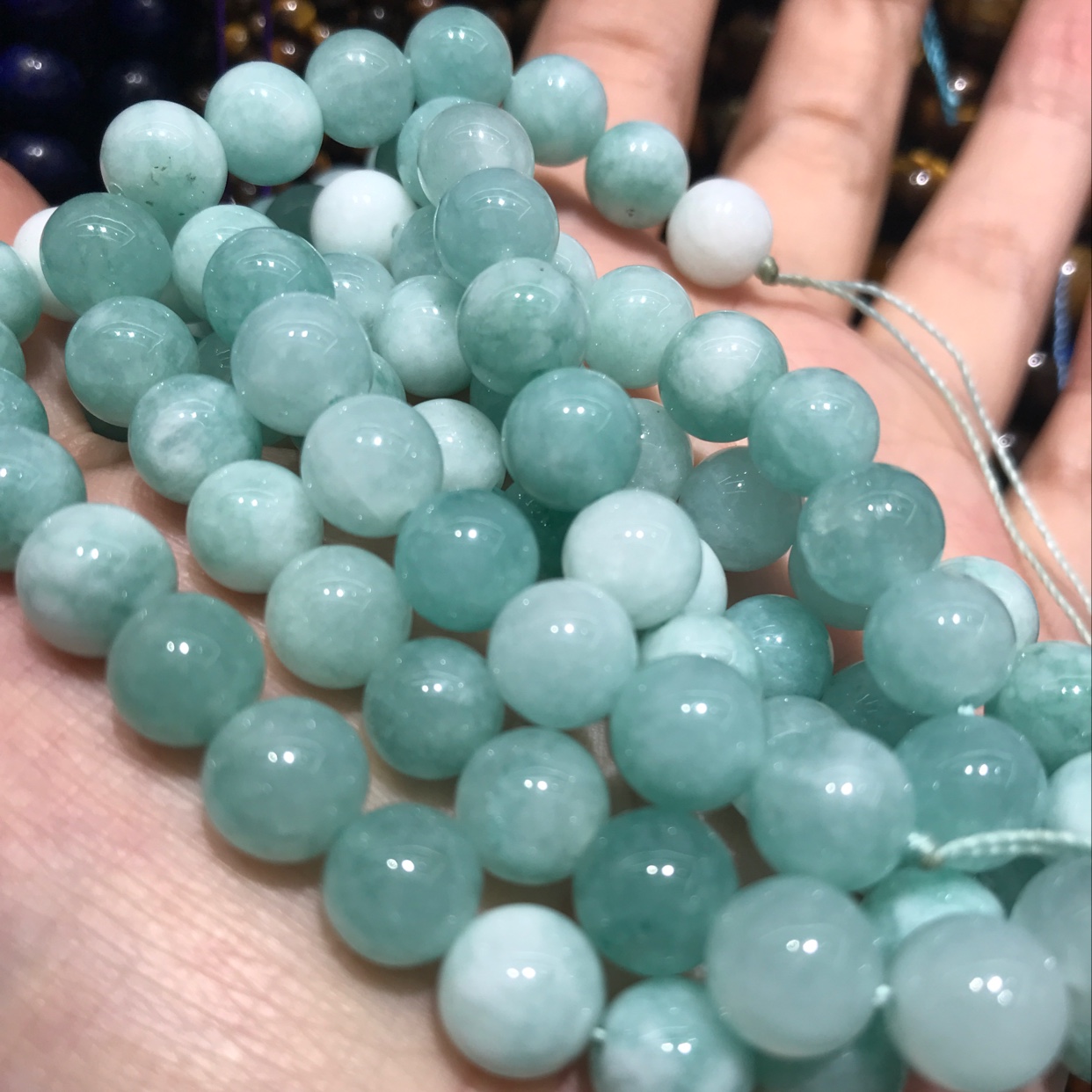Natural stone green jade