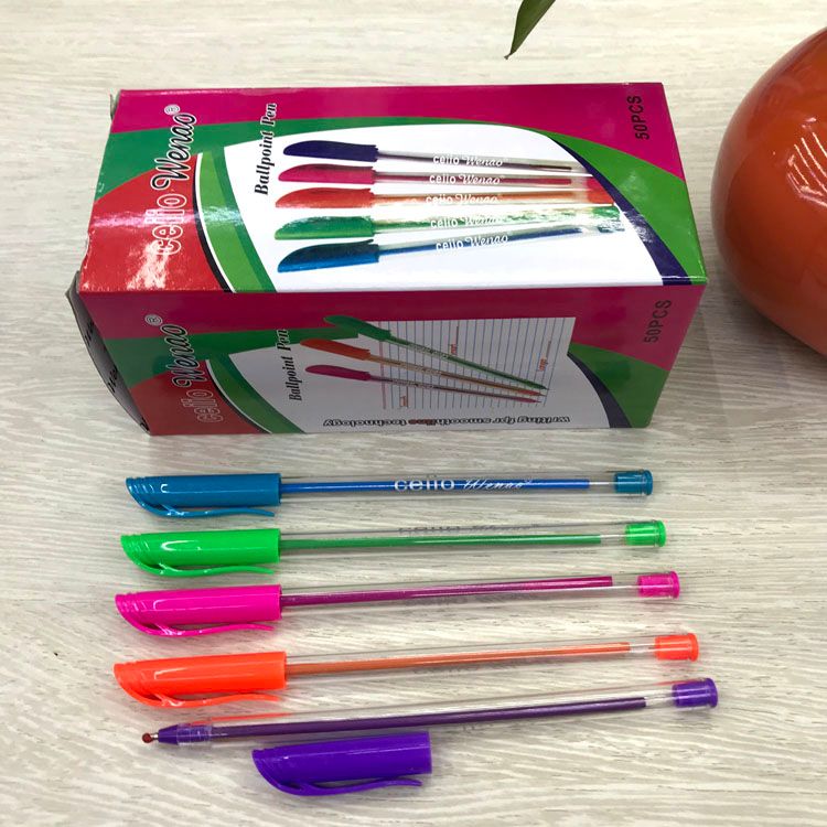 Simple ball-point pen tube ball-point pen in oil pen color candy color beautiful ball-point pen