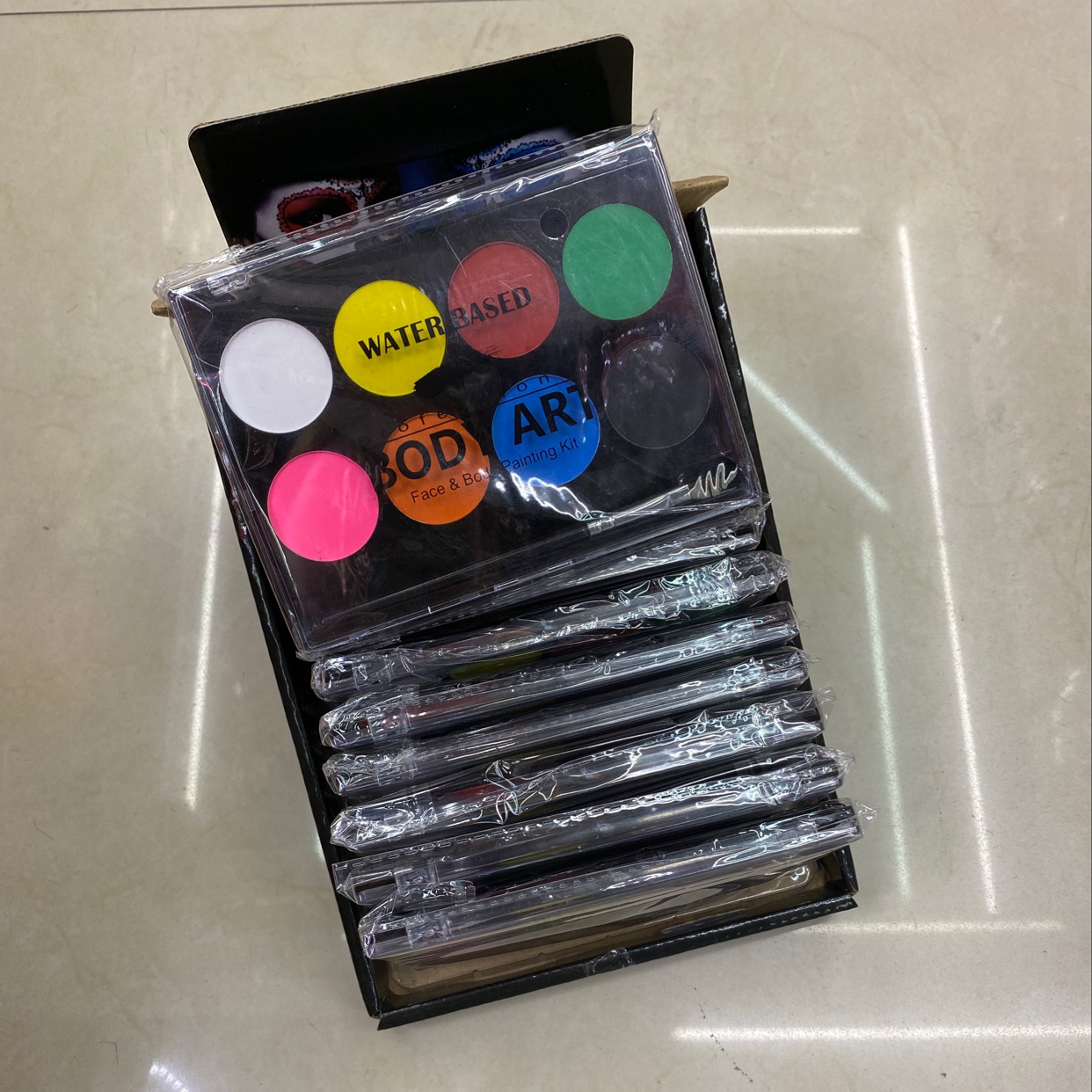 Halloween 8-color face color plate box set water-based face color ribbon brush body painting dance supplies