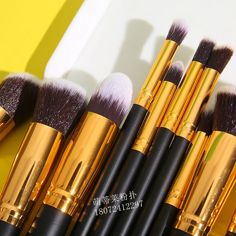 Five major, five minor, ten makeup brushes, aluminum tube, wooden handle, artificial fiber beauty tools, new makeup brushes Application Scenario