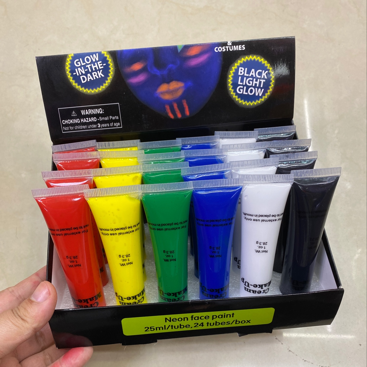 万圣节普通色彩妆荧光脸彩人体彩绘夜光发光化妆舞会颜料用品产品图