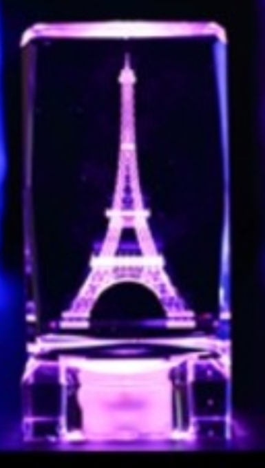 K9 material 5X5X8 Eiffel Tower plus light lamp holder, quantity and price.
Orders are welcome.