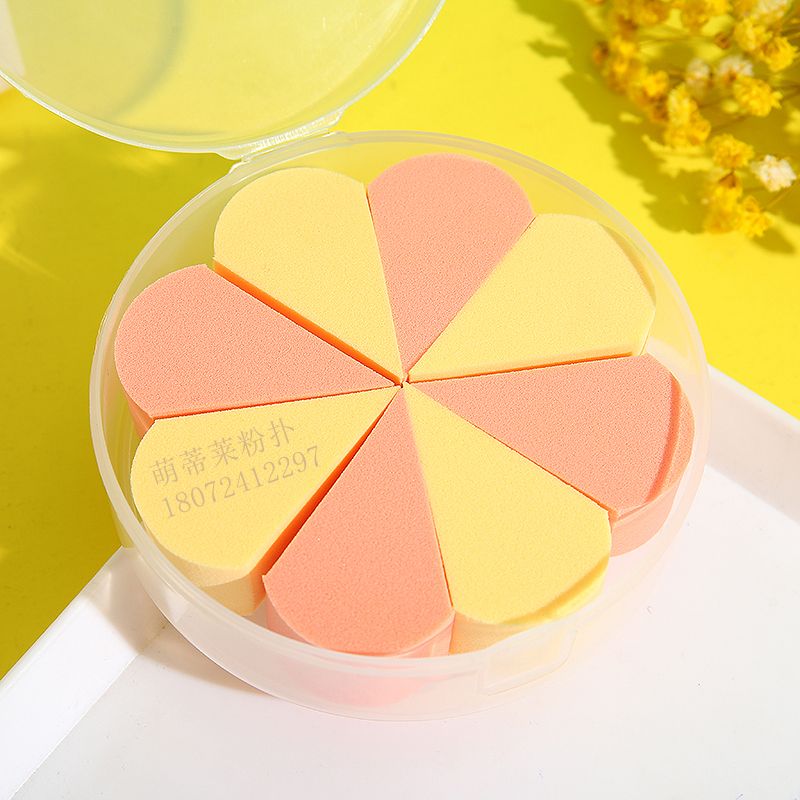 非乳胶亲水性干湿两用泡水大花形分体八块粉扑
