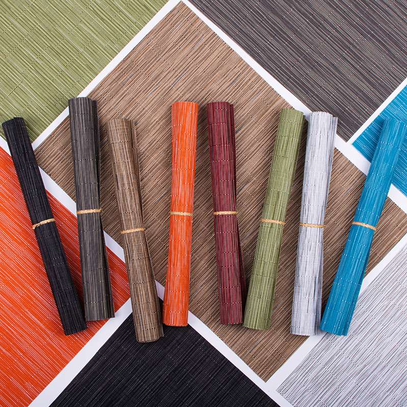Cross-border direct supply of bamboo placemats 30*45, Teslin pvc Western placemats and table MATS, waterproof for hotels, customized Western cuisine