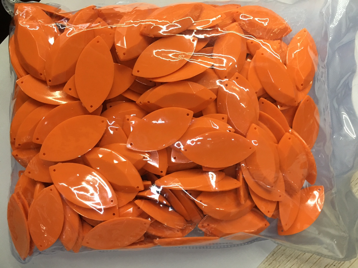 20x40平马眼双孔 台湾压克力 实色 桔黄产品图