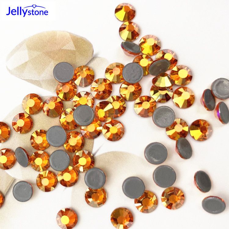 Jellystone's popular Orange AB flat ironing SS8 headscarf nail ornament diy crystal glass rhinestones thumbnail