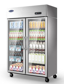 Yindu Large two-door glass commercial refrigerator display cabinet, cold storage cabinet, ordering cabinet, cake cabinet, fruit preservation cabinet detail image 2