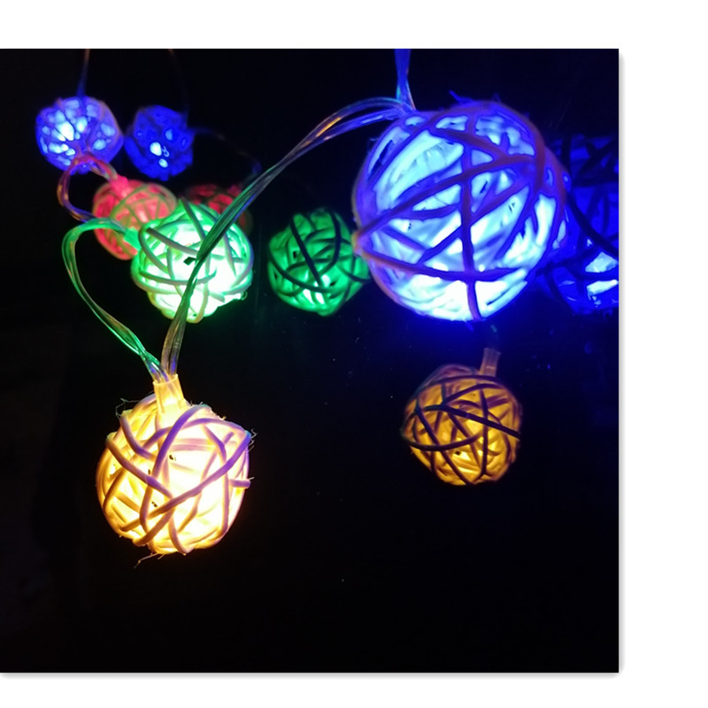 LED藤球灯串3cm电池盒 圣诞树春节日装饰彩灯厂家直销爆款详情图4