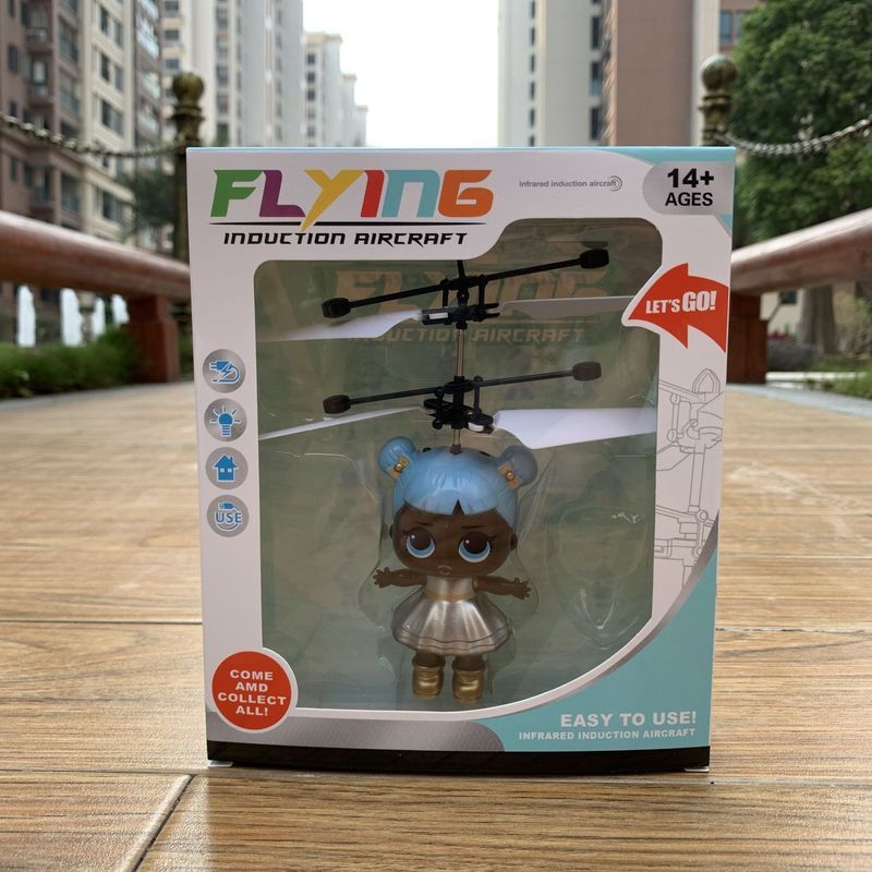 新奇特惊喜娃娃感应智能悬浮飞行器充电发光飞机女孩礼品厂家详情图8