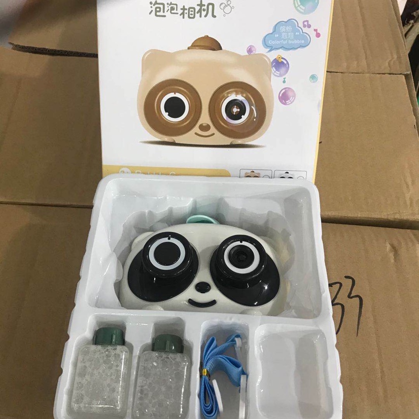 The brown eyeglasses bear fully automatic light and music bubble machine is selling well at street stalls Application Scenario