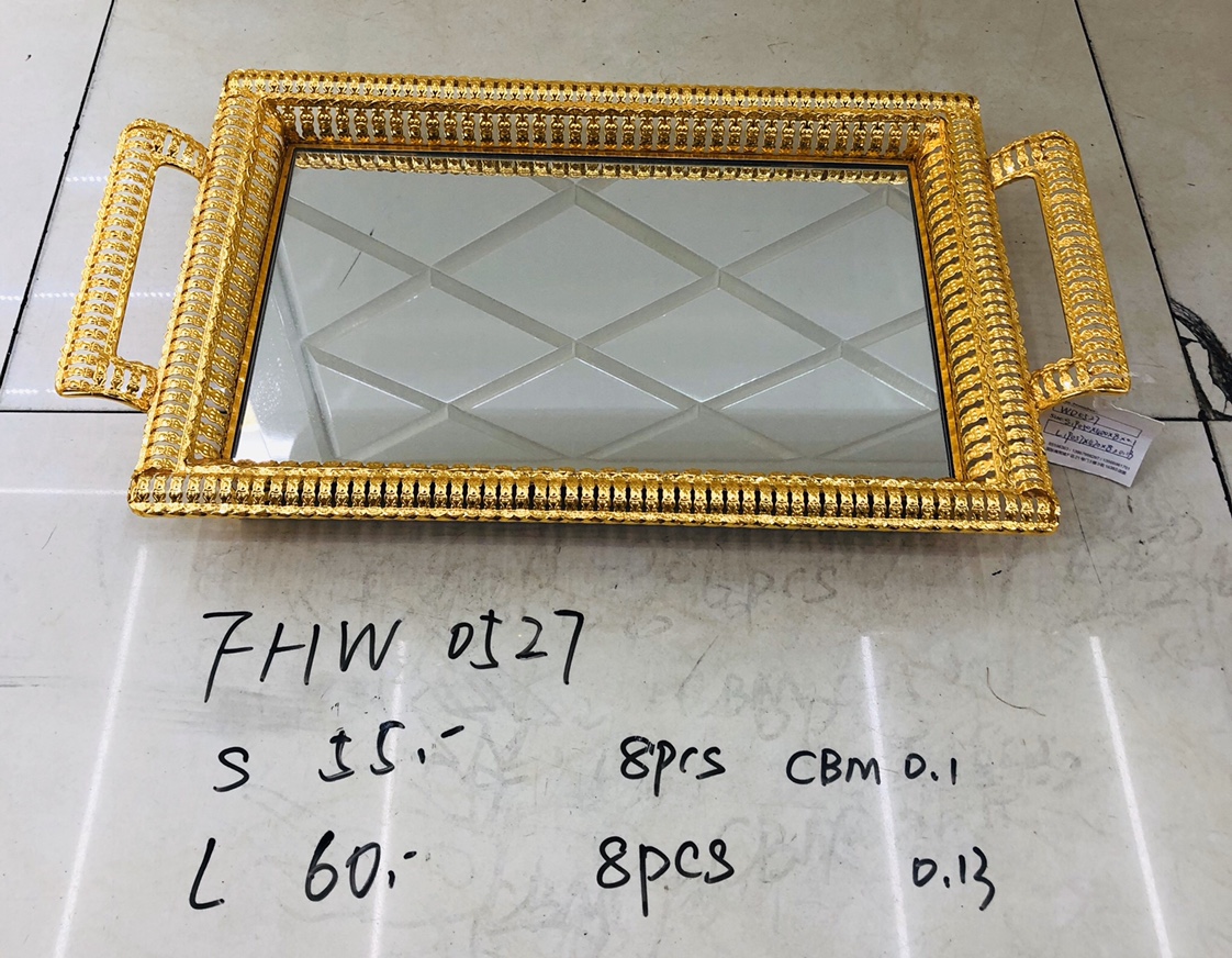 Manufacturers direct wholesale and retail mirror tray metal products acrylic candy box dessert arts and crafts thumbnail