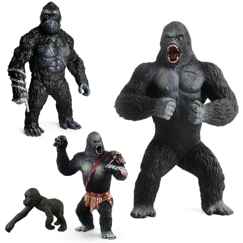 仿真动物玩具模型黑大猩猩玩具公仔儿童男孩礼物狒狒玩偶图