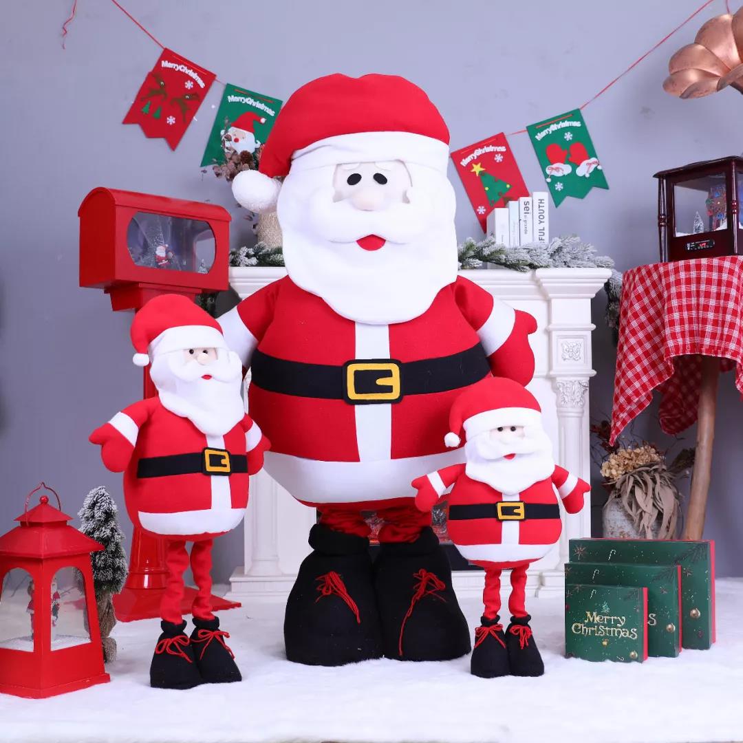 圣诞老人大型装饰工艺品摆件圣诞节场景布置道具伸缩娃娃