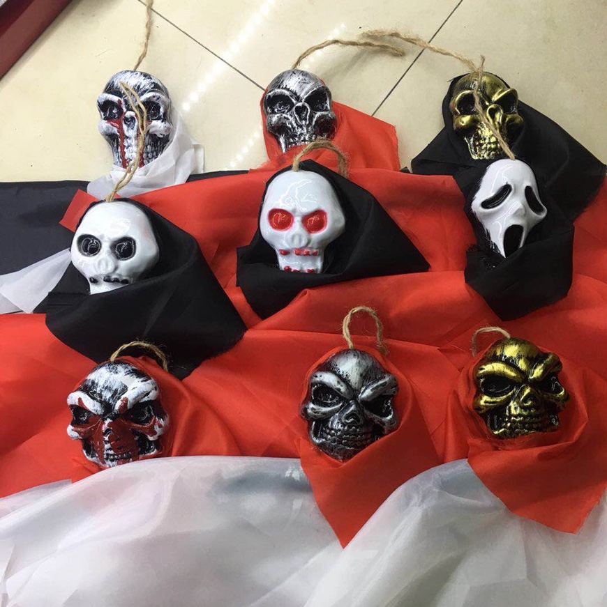 Halloween With Lights And Sounds Scary Little Hanging Ghost Witch Ghost Pumpkin Skull Decoration Props Item Picture