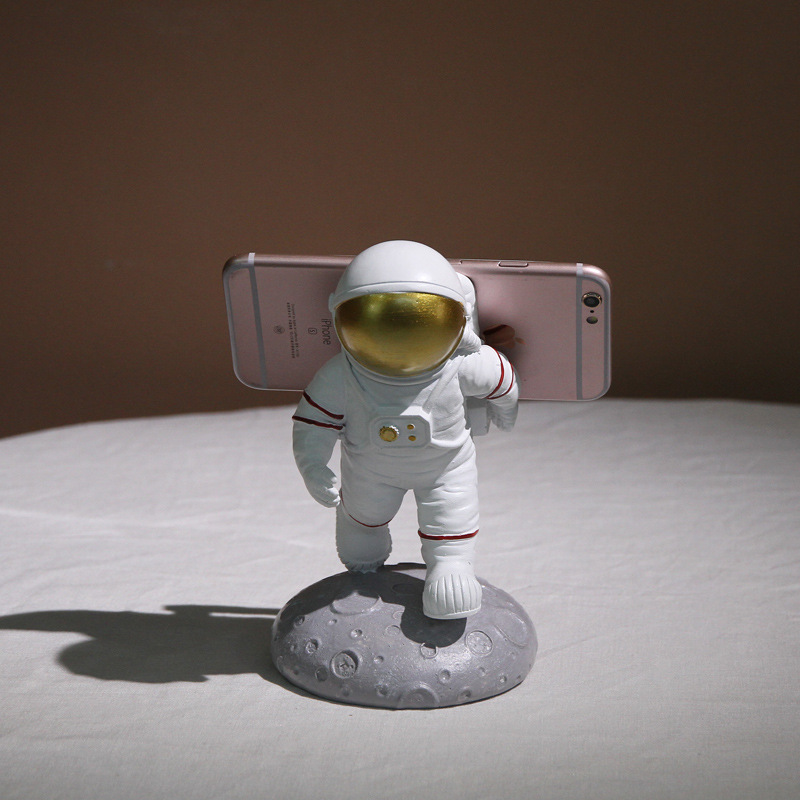创意太空人手机架摆件北欧卡通宇航员树脂工艺品流浪地球桌面装饰品摆设