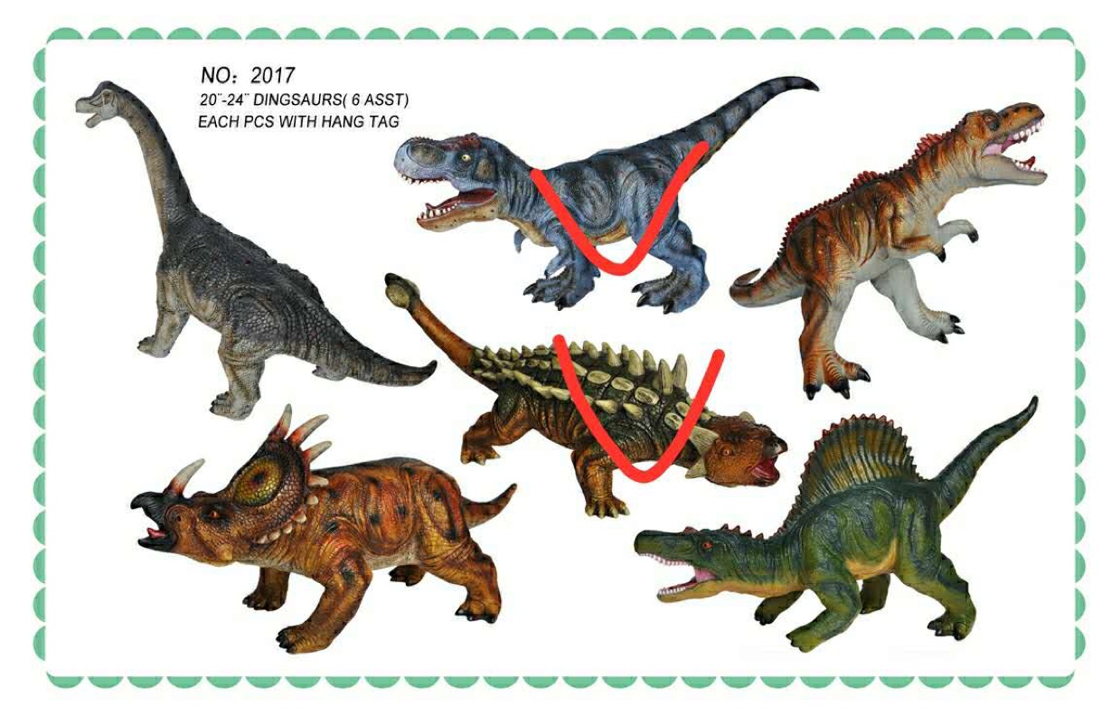 塑胶恐龙6款中号恐龙