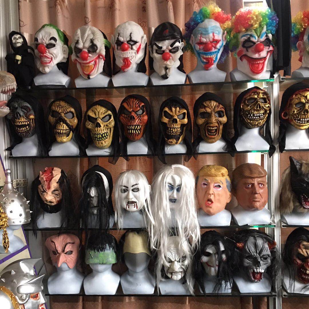 Halloween horror vinyl mask, scary Ghost Festival costume headgear, clown pirate mask, soft vinyl details Picture