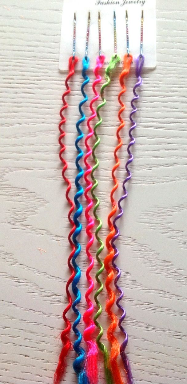 Color glitter one-word clip for spiral false hair highlights colorful glitter one-word clip for false hair thumbnail