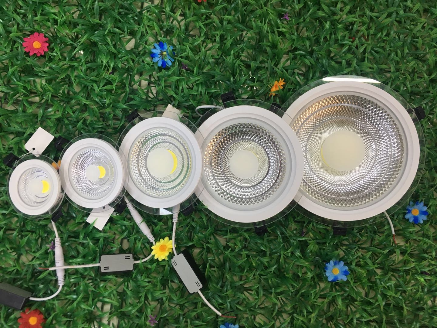Round Square Cob Glass Downlight Glass Panel Ceiling Light 5W Specification drawing