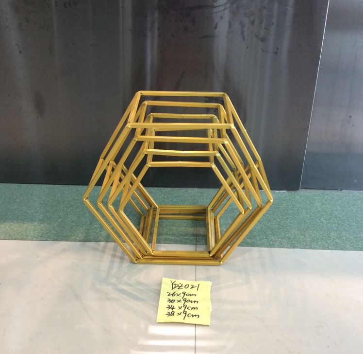 义乌好货 欧式创意婚庆道具铁艺六边形四件套婚礼场景布置摆件批发-1001/9248细节图