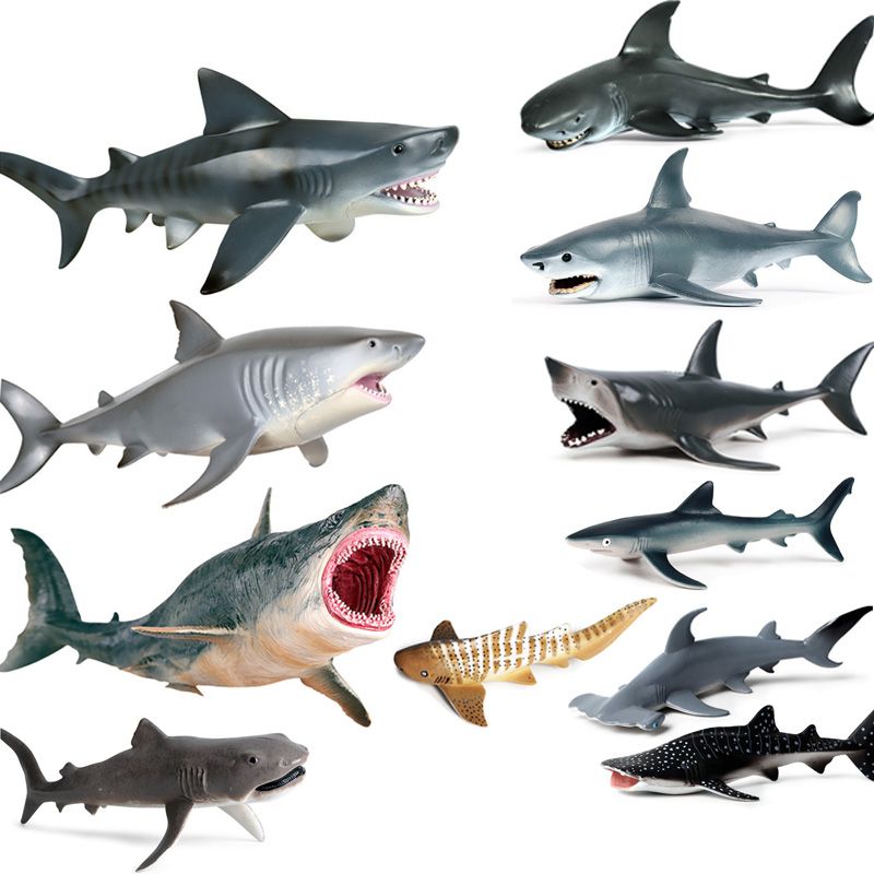 大白鲨鱼玩具巨齿鲨动物虎鲨巨口鲨仿真模型摆件玩偶细节图