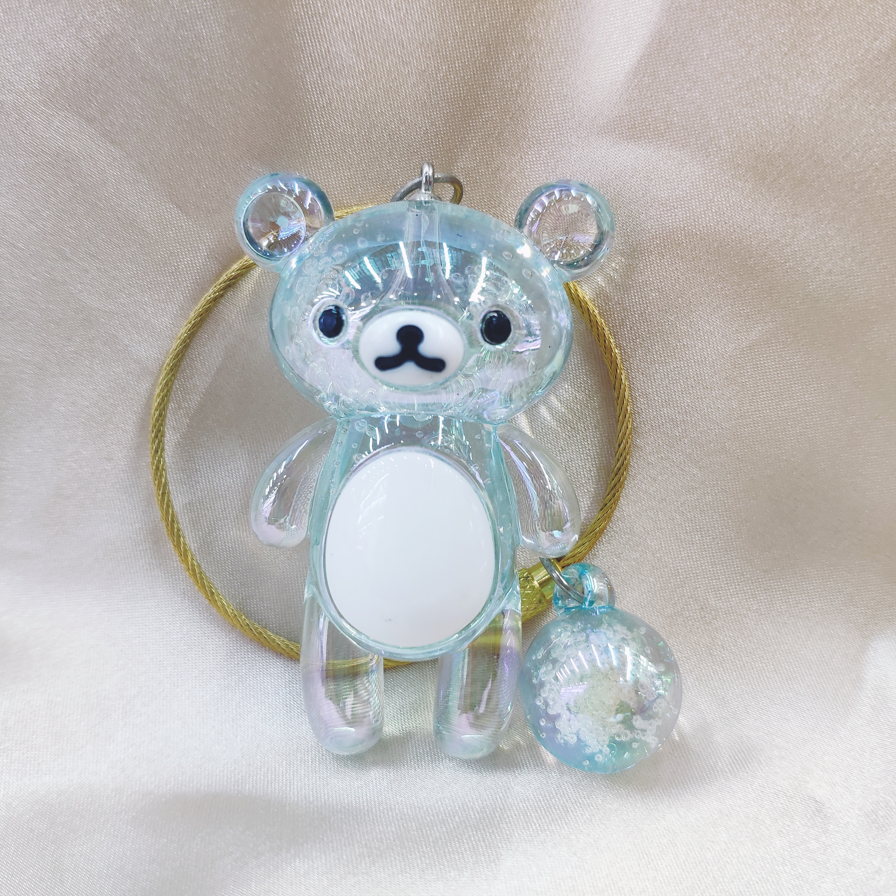 Aizhu jewelry bubble acrylic Brown Bear car keychain pendant Schoolbag cartoon chain backpack lock detail image 3
