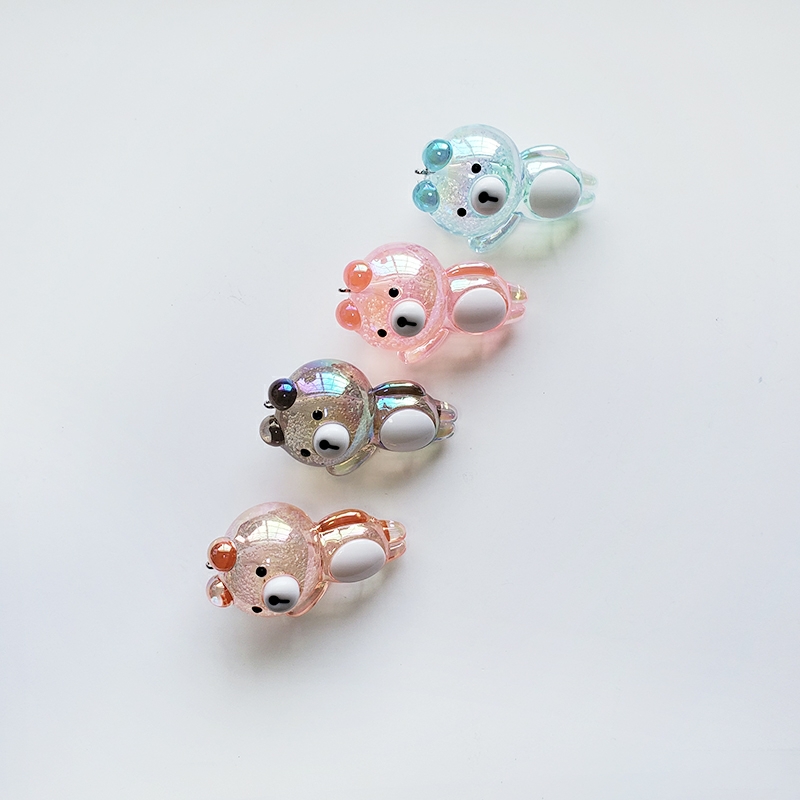 Aizhu jewelry bubble acrylic Brown Bear car keychain pendant, schoolbag cartoon chain bag lock detail image 7