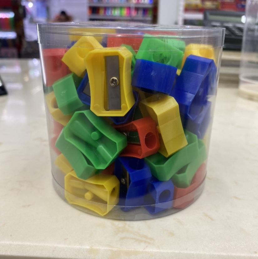 Octagonal Pvc Bucket Pencil Sharpener details Picture