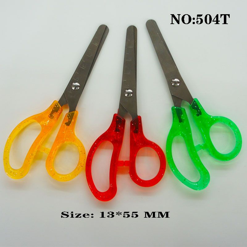 Factory direct red Dragonfly stationery students scissors children scissors Bauhinia stainless steel scissors 504T thumbnail