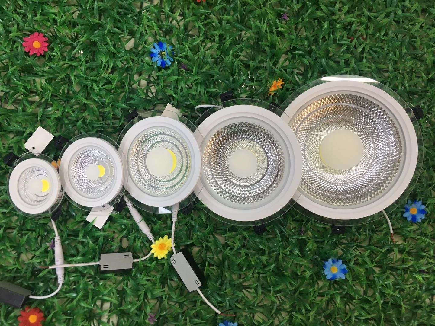 Round Square Cob Glass Downlight Glass Panel Ceiling Light 5W Specification drawing