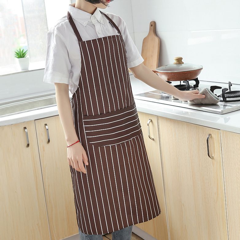 品牌围裙 条纹华达呢家用厨房做饭围裙男式女式成人条纹罩衣围001详情图2