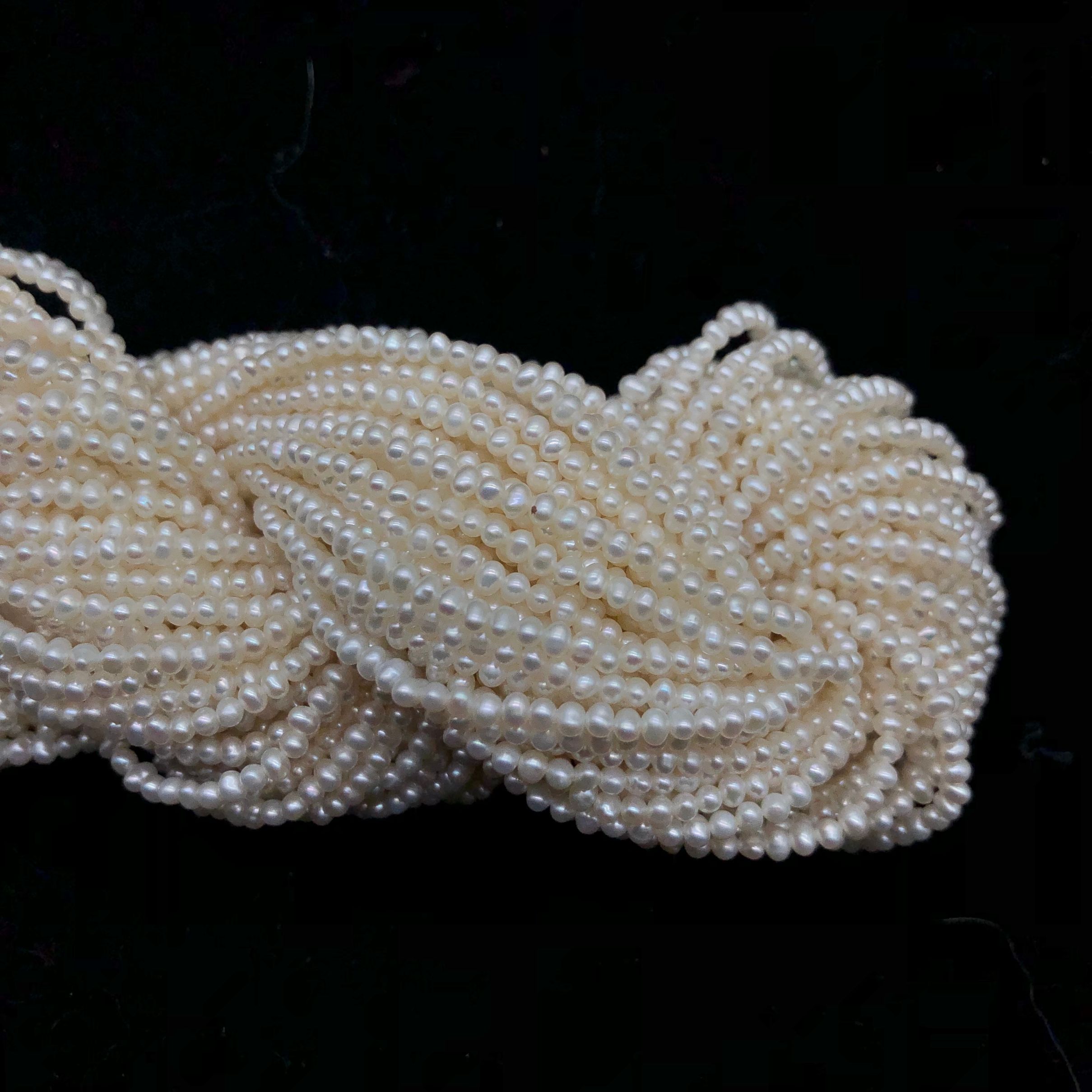 2.5-2.8mm punch round beads natural freshwater pearl loose beads semi-finished DIY handmade necklace bracelet materials thumbnail