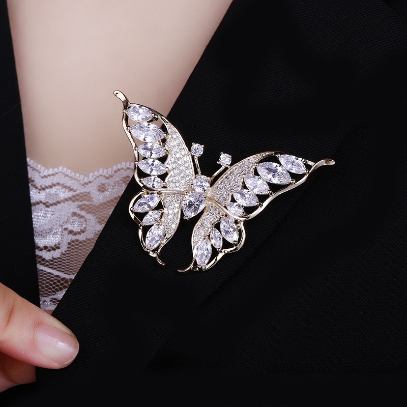 New formal butterfly zircon brooch details Picture