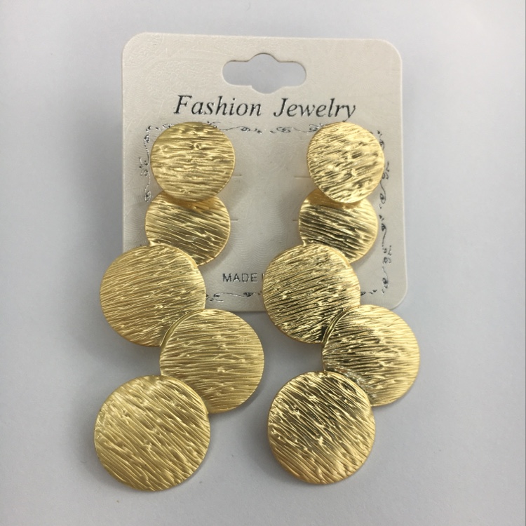 2020新款夸张几何圆形百搭个性设计金属质感耳环