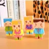 Xinle 350DIY Minifigure Double-Hole Pencil Sharpener with eraser, Creative Cartoon Pen sharpener Factory Direct Sales details Picture
