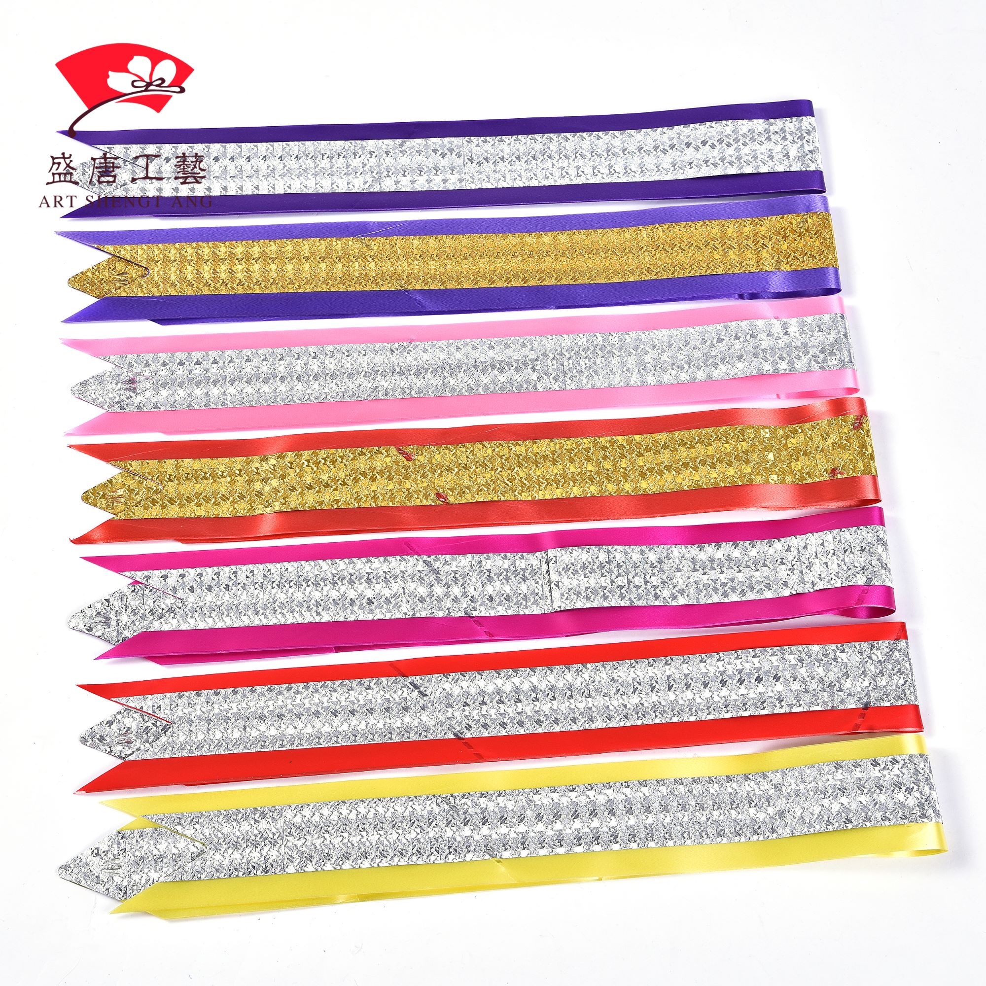 婚庆蝴蝶结手拉花 礼盒花束装饰拉花 50双层金葱拉花