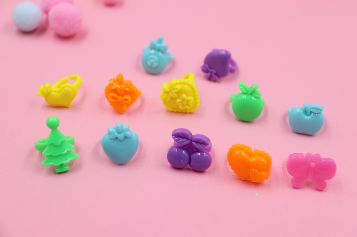 Fruit ring children's plastic jewelry gift Twister party gift thumbnail