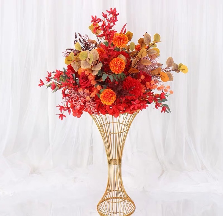 New modern Chinese ironwork hollowed-out vases from Yiwu, decorative items for home and wedding purposes, ironwork flower-arranging vases -1001/9248 Specification image