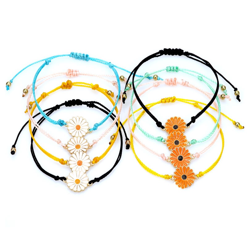 太阳花蜡线编织手链五彩 绳编织手链 手串 时尚首饰 简约韩版个性潮流装饰品 精美礼品