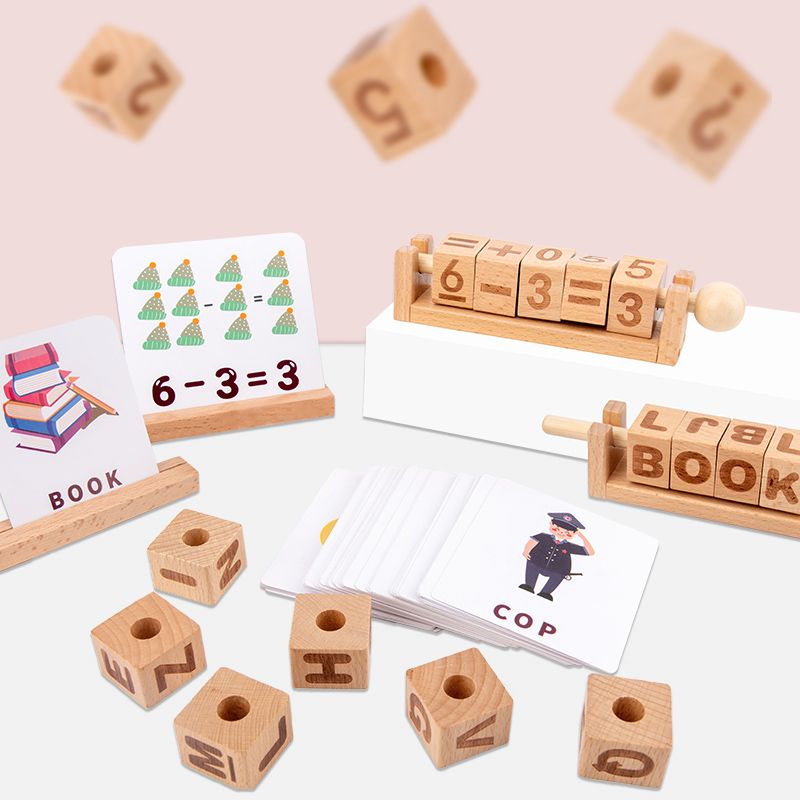 数字字母学习串木质益智玩具拼英语单词学数字运算木制儿童玩具详情图2