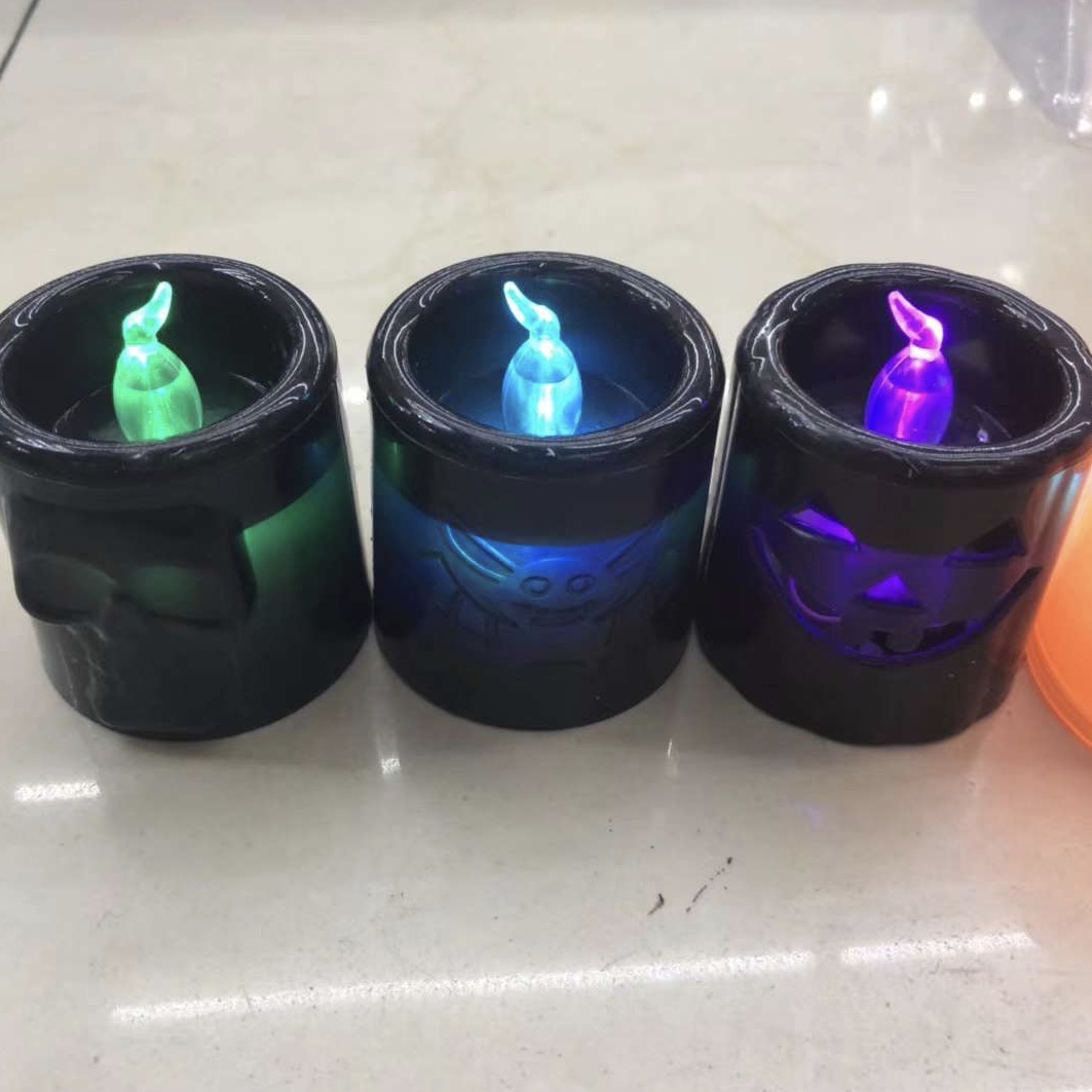 Halloween Simulation Led Colorful Light Electronic Candle Light Horror Scene Layout Pumpkin Decoration Night Light details Picture