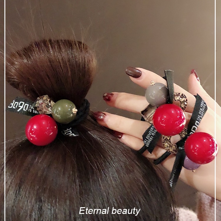 红珠捷克钻皮筋珍珠蕾丝发饰手圈皮筋头饰